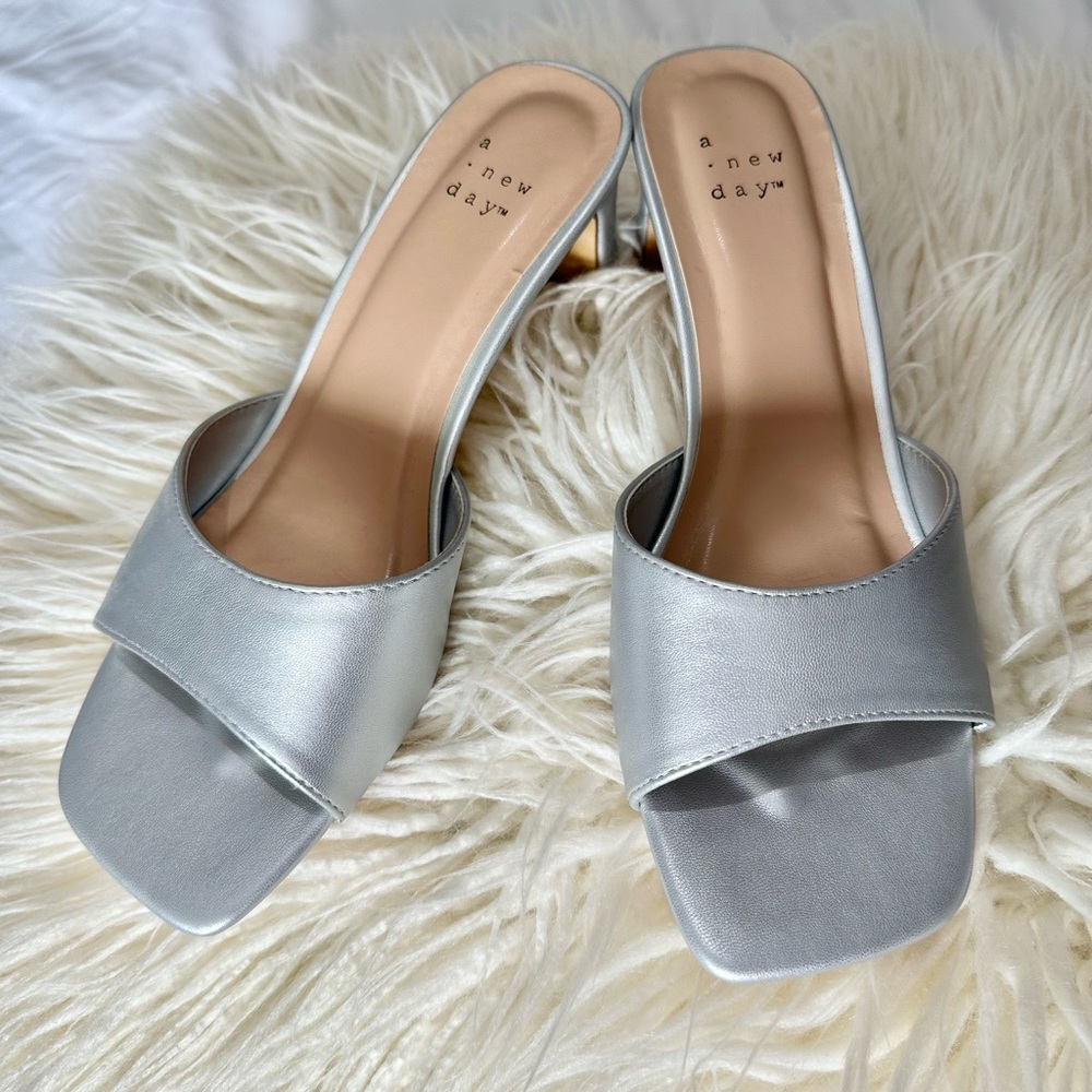Silver kitten heels!